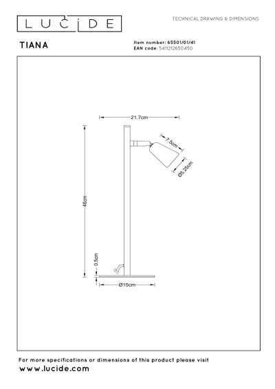 Lucide TIANA - Table lamp - 1xGU10 - Taupe
